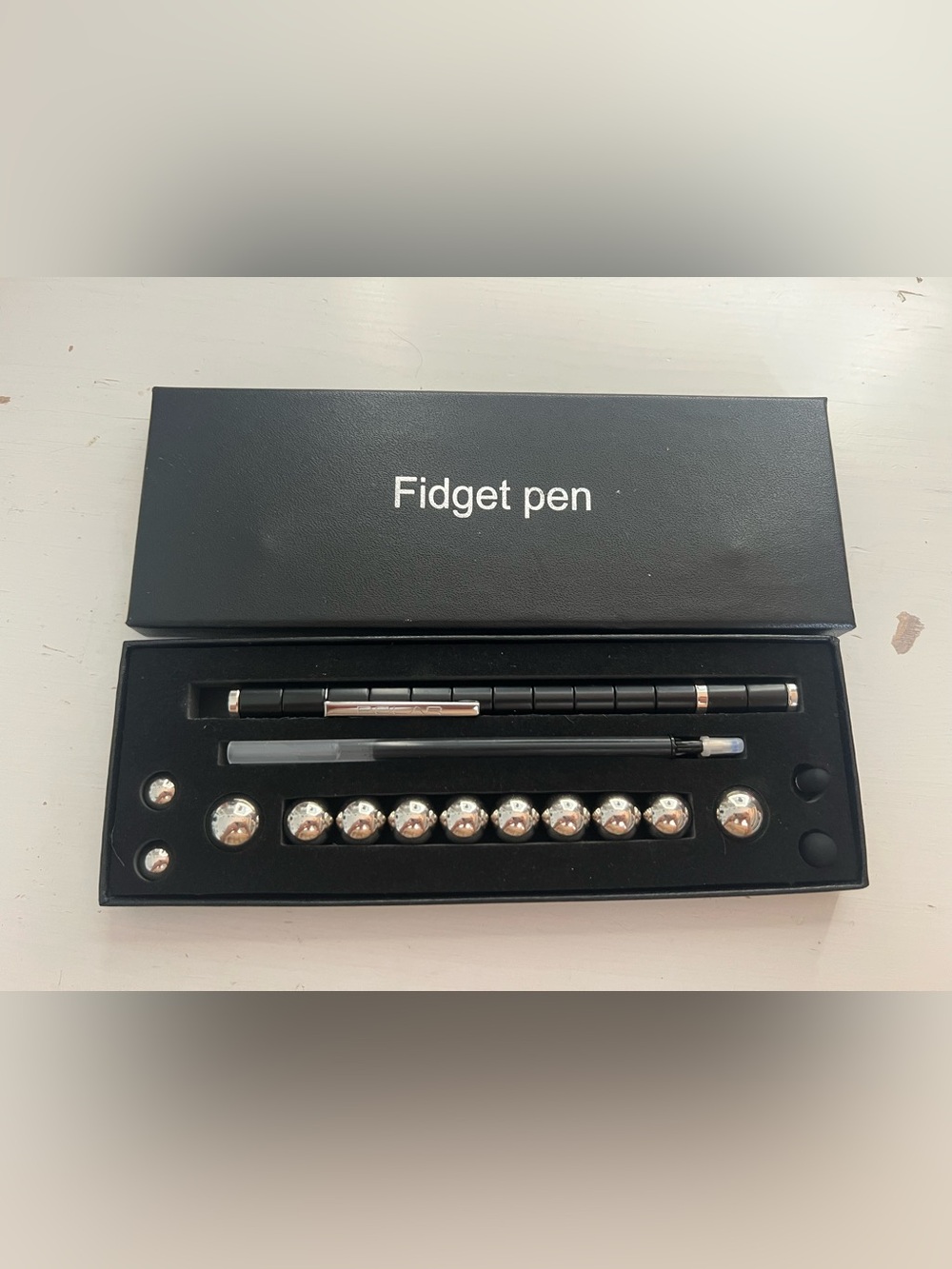 Black Fidget Pen with Magnetic Steel Balls - Stress Relief Never used